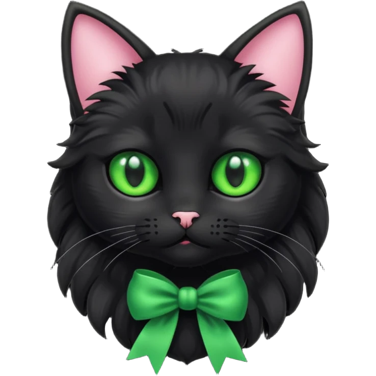 black cat with bows emoji