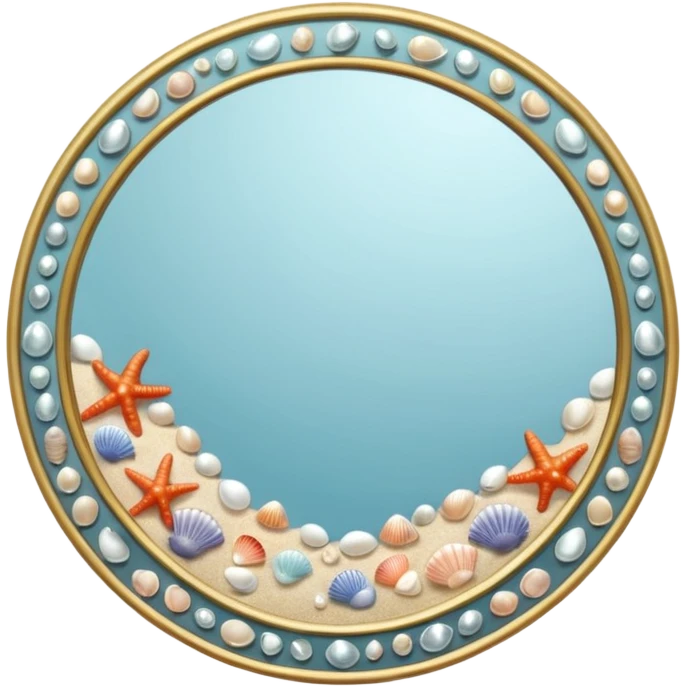Mirror with tiny seashells  emoji