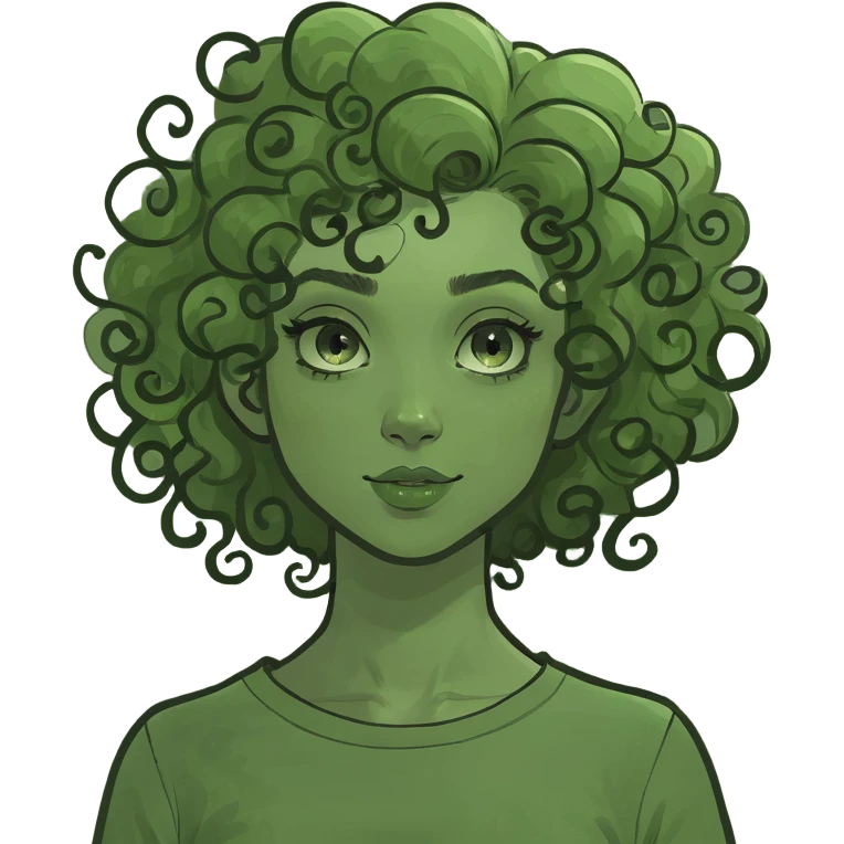 girl with curly hair emoji