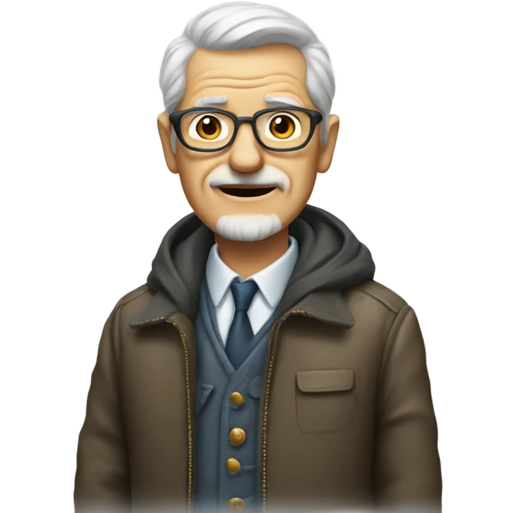 old man in stylish jacket emoji