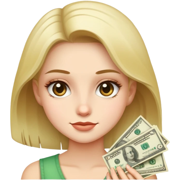 Girl with cash emoji