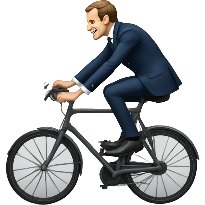 Macron sur un velo emoji