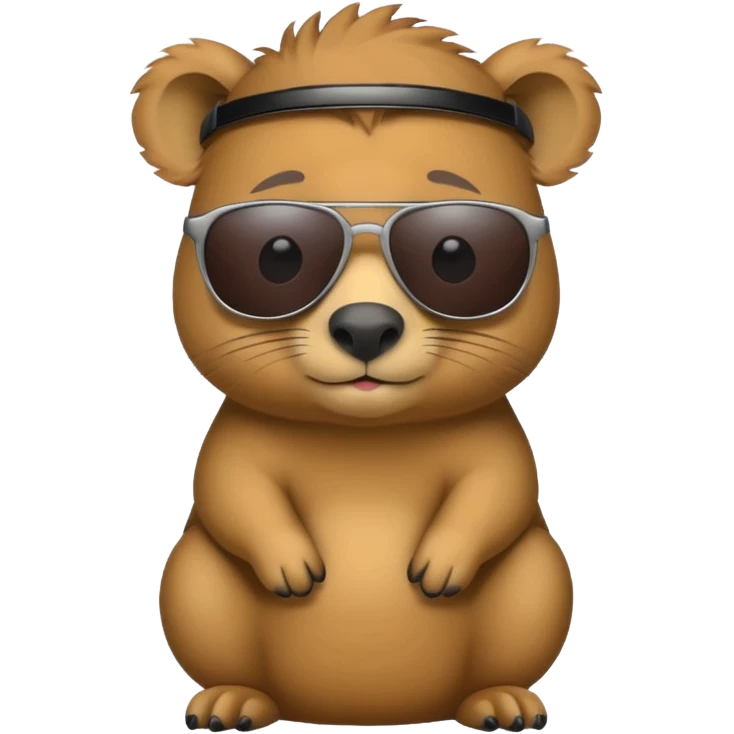Baby cappybara with sunglasses emoji