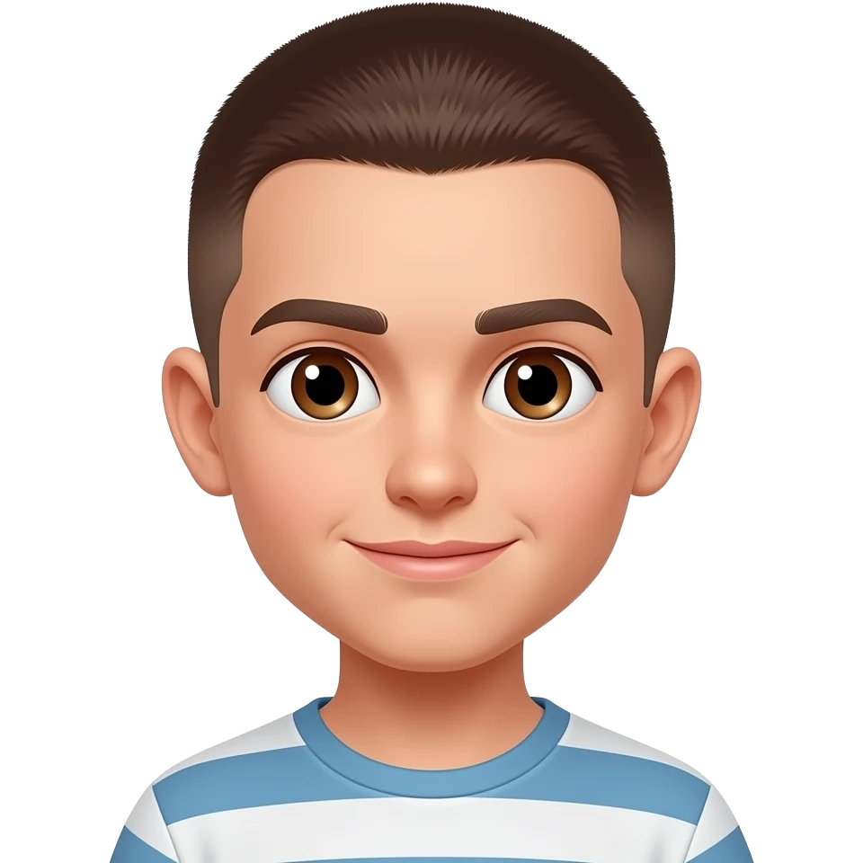 Kahverengi gözlü, Kumral, Buzz Cut saçlı erkek çocuk emoji