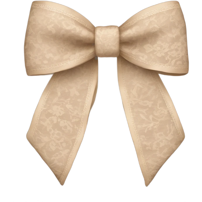 Elegant Pale brown lace bow emoji