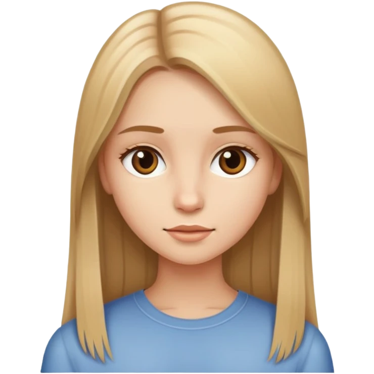 Long straight light brown-blonde hair girl emoji