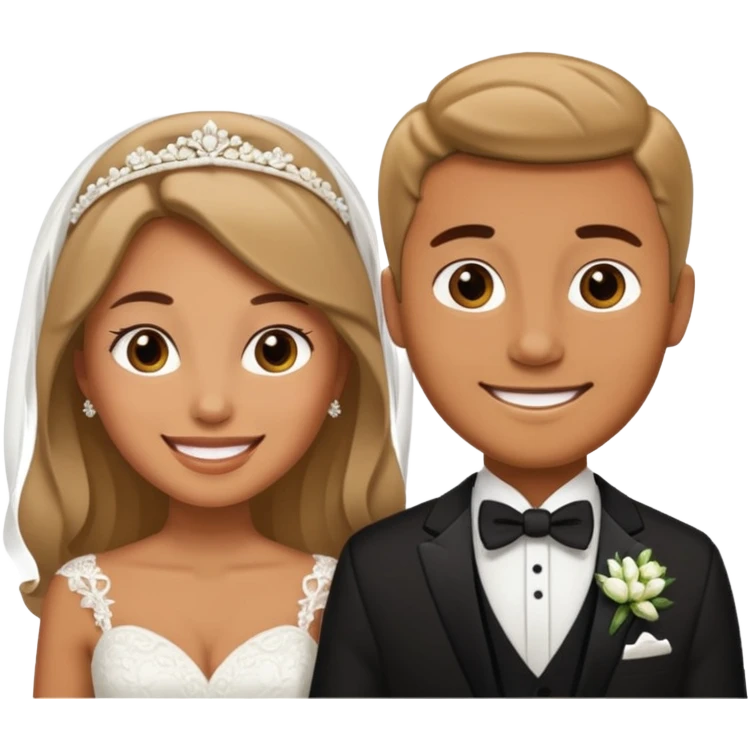 Свадьба девушки и мужчины. Они в свадебных нарядах  emoji