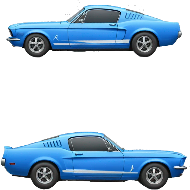Blue mustang car  emoji