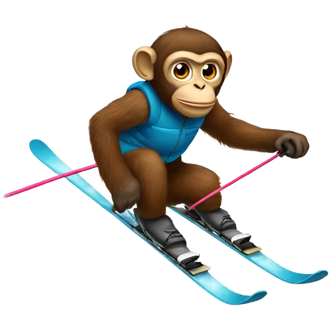 Monkey skiing  emoji