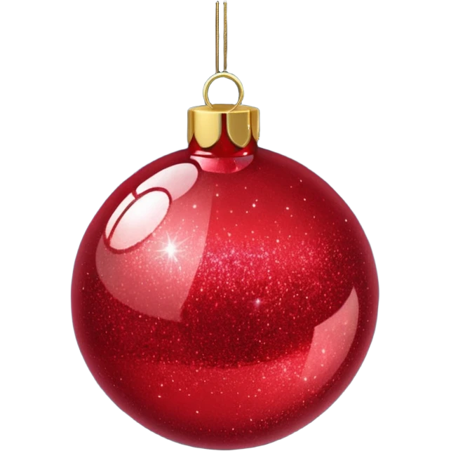 Red glitter ball ornament emoji