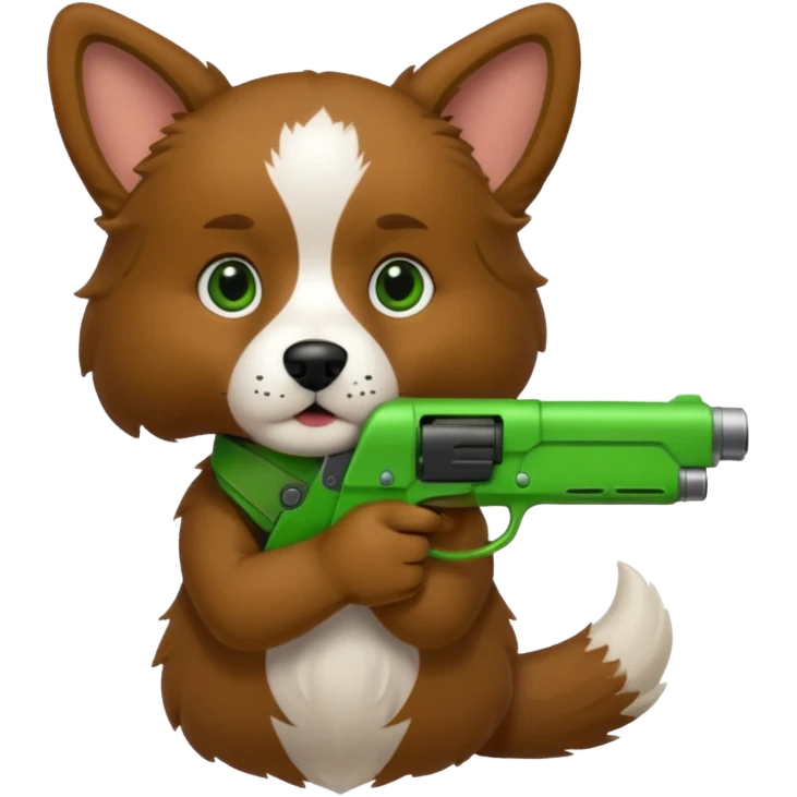 Dog with green gun  emoji
