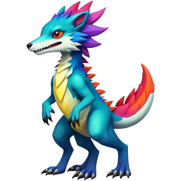 Epic Edgy Cute Colorful Vernid-Sergal-creature-animal full body emoji