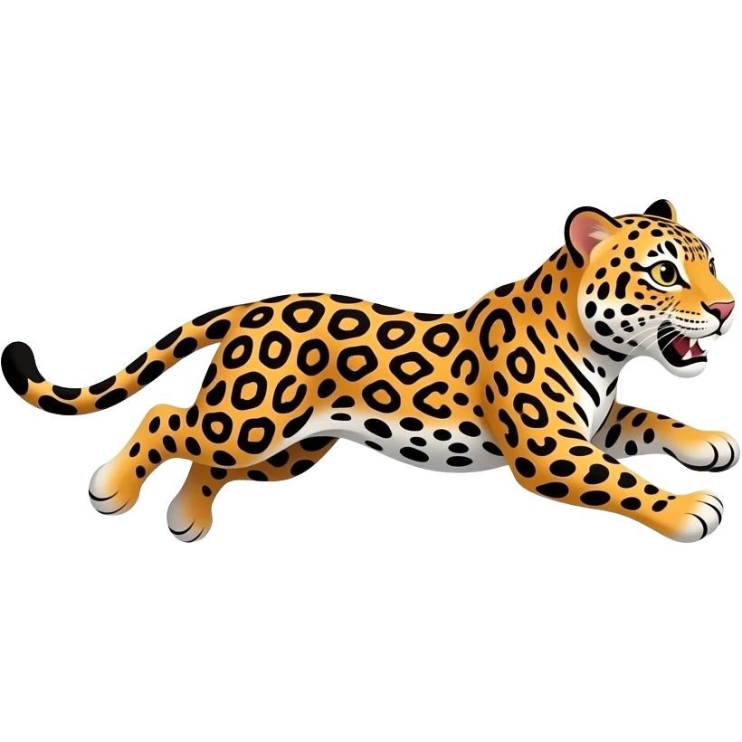 Cartoon jaguar running emoji