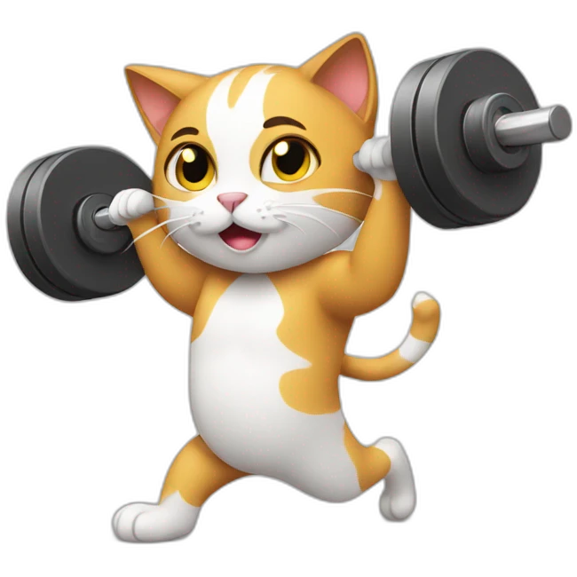 Cat working out emoji
