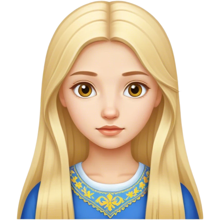 young ukrainian girl with long blonde hair emoji