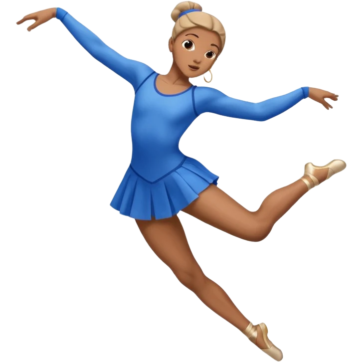 lyrical dancer mid-leap, blue outfit, elegant emoji