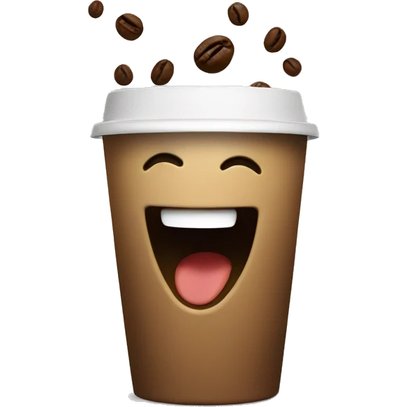 Coffee laughing  emoji
