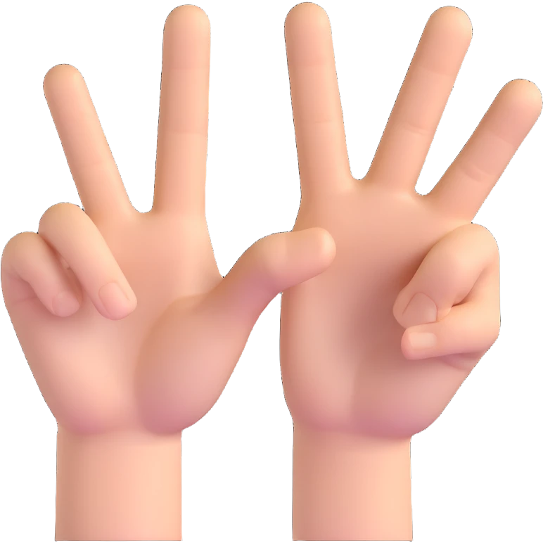 fingers making a hashtag shape emoji