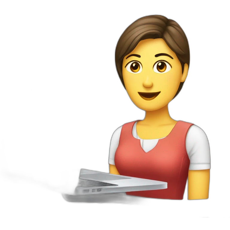 emoji de mujer computadora macbook excritorio emoji