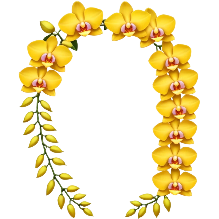Yellow side facing orchid flower of indian wedding garland emoji