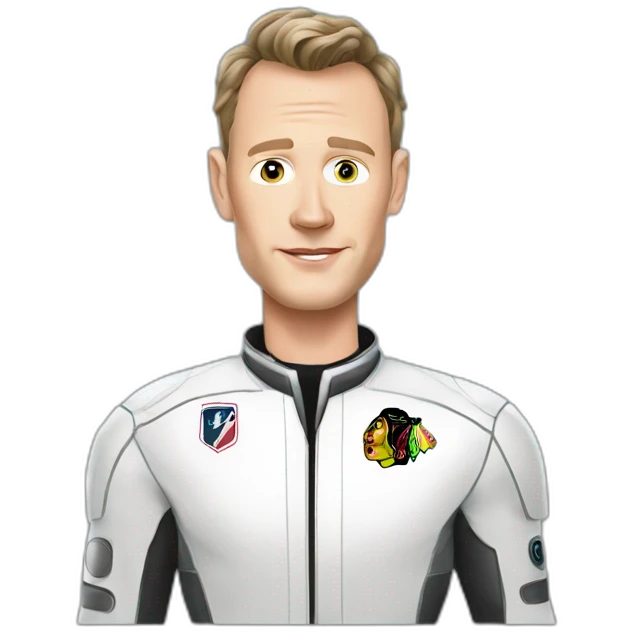 Fancy disco futuristic Jonathan Toews in spaceship emoji
