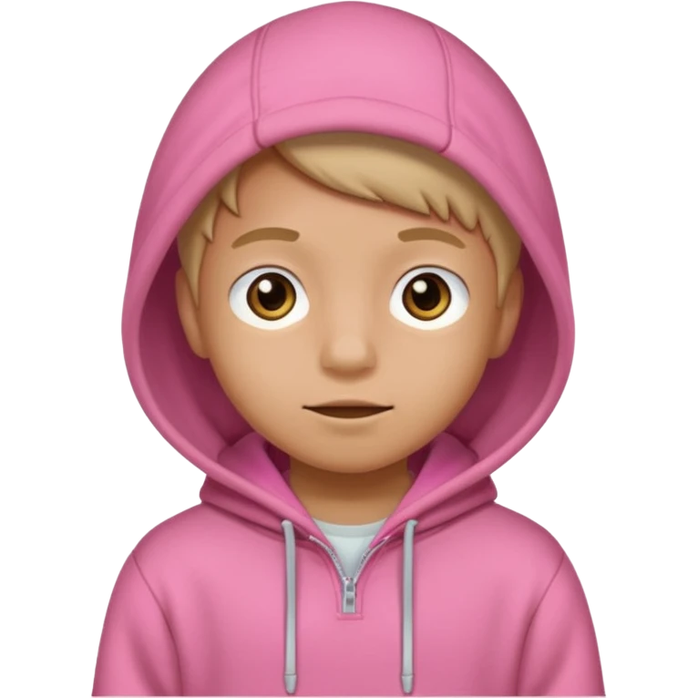 Kid Boy in pink hoodie  emoji