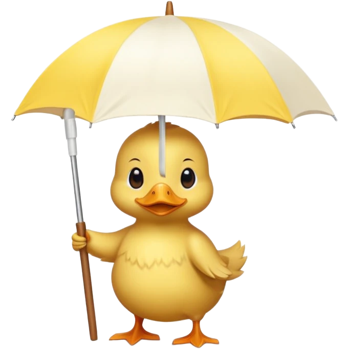 baby Duck holding white umbrella emoji