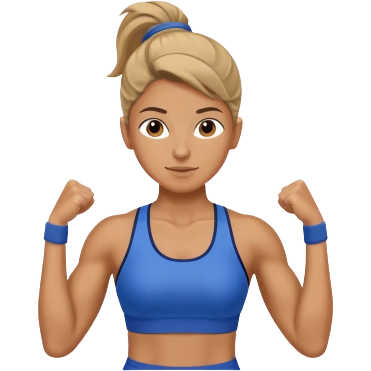 fitness trainer wearing blue emoji