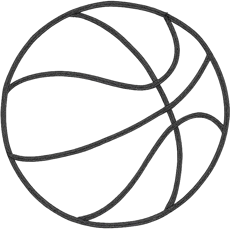 hand drawn outlined basketball icon emoji