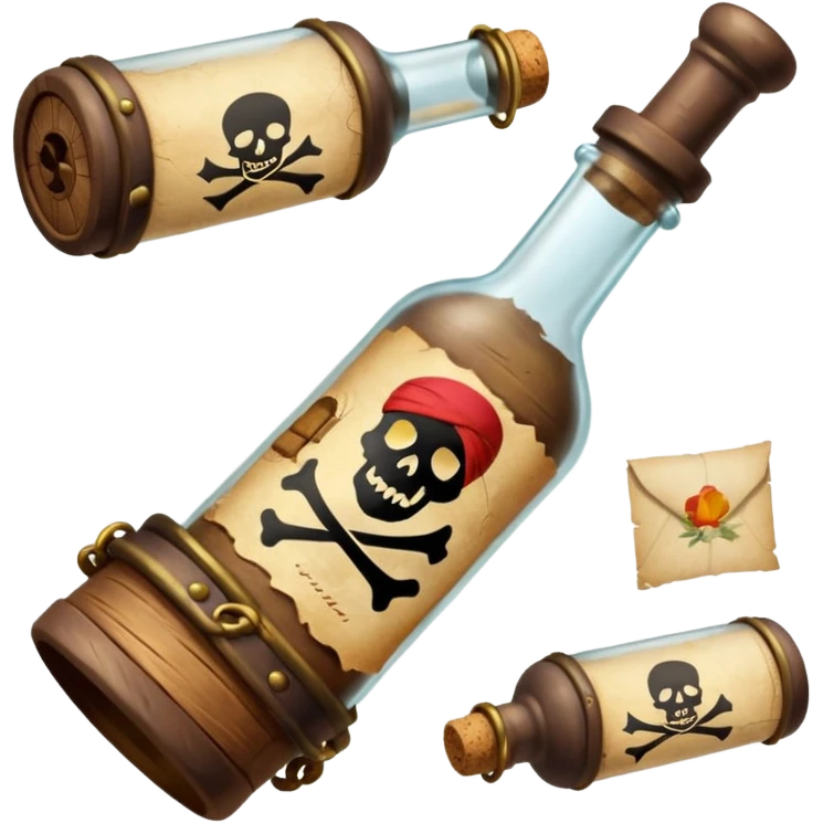 pirate message bottle emoji