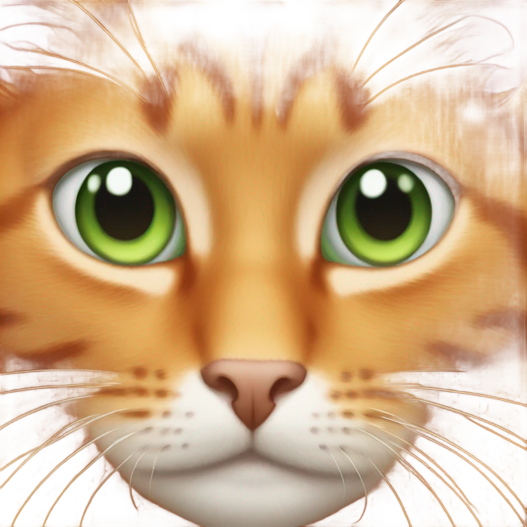 Orange cat with big round green eyes emoji