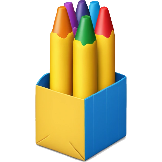 Yellow Crayon Box with 6 Crayons Inside emoji