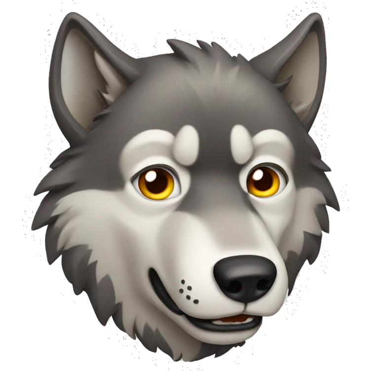 Wolf with surprised look emoji