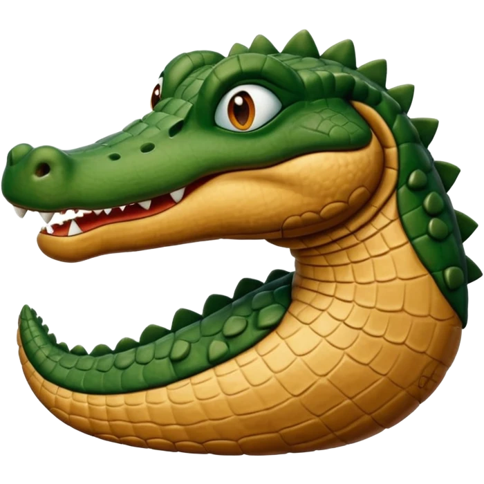 A clay academic alligator. The background is a solid white circle emoji