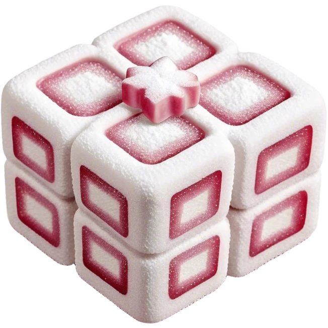 Turkish Delight Cinematic Realistic Turkish Delight Dessert Emoji, depicted as a single, delicate piece of Turkish delight dusted with powdered sugar, rendered with intricate textures and soft, inviting lighting. emoji