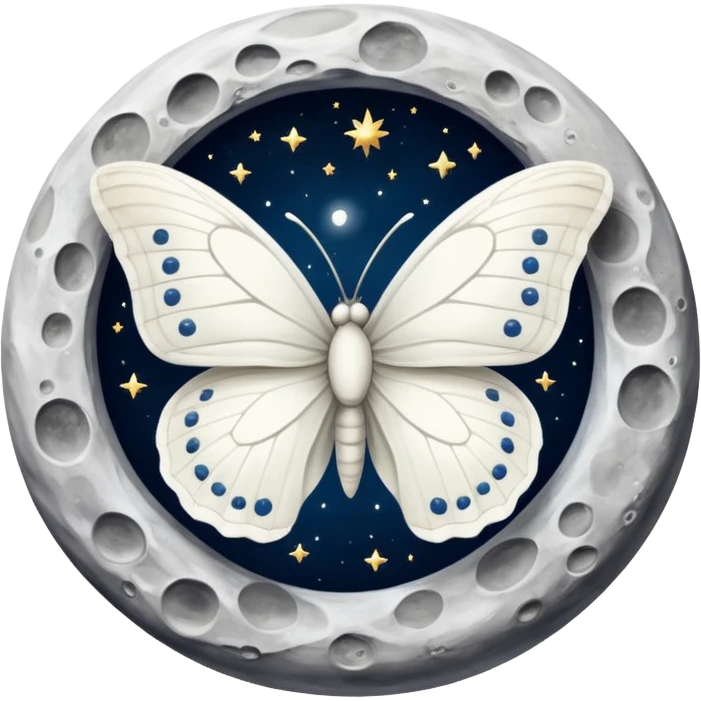 Moon and butterfly emoji
