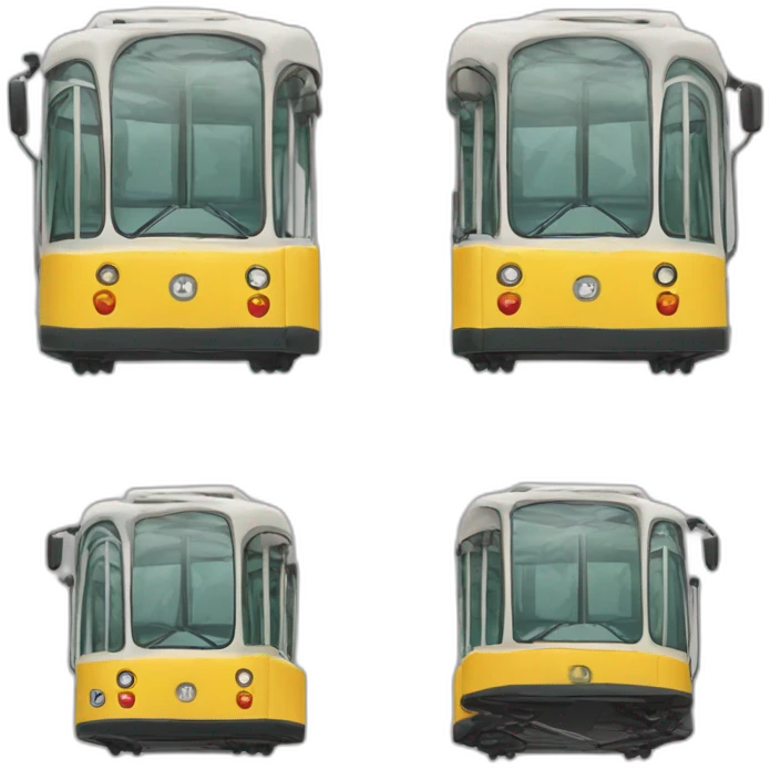 trolleybus sliced in two halfs emoji