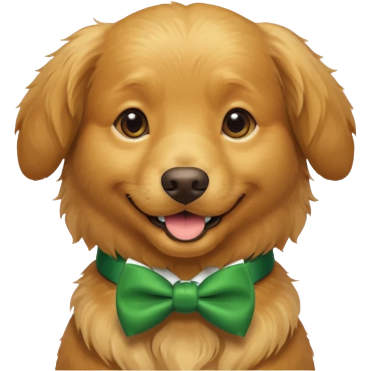 dog with a green bow tie emoji