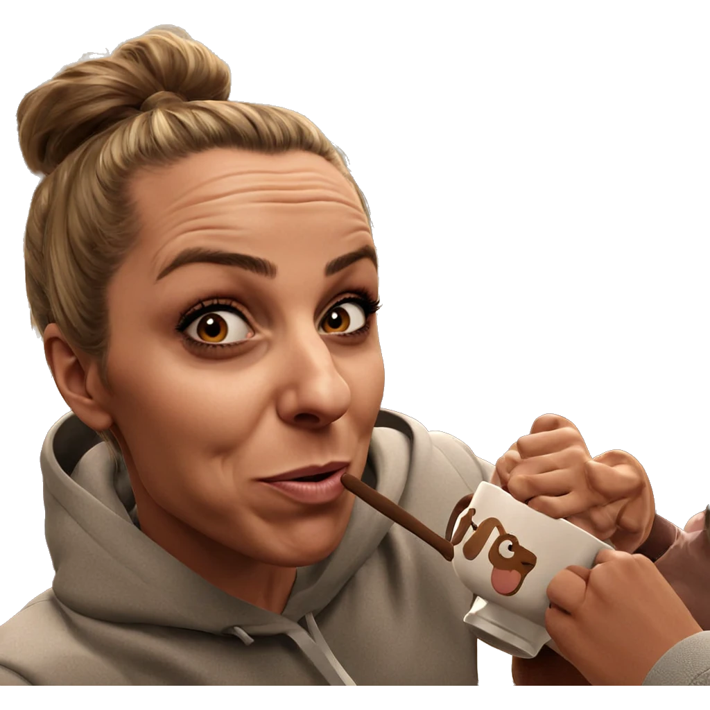 girl and boy with cup emoji