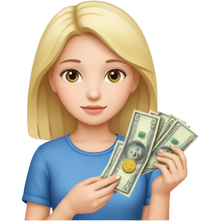 девушка с деньгами emoji