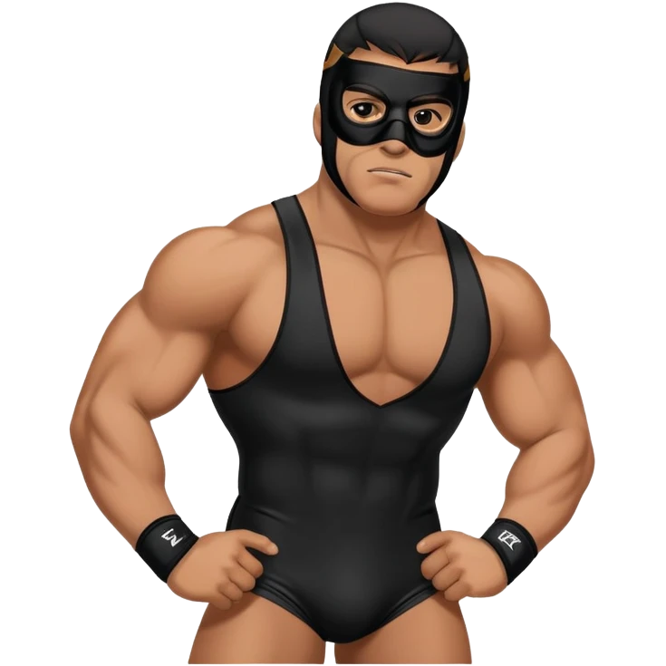 El Primo character, a muscular wrestler with a black mask and wrestling outfit emoji