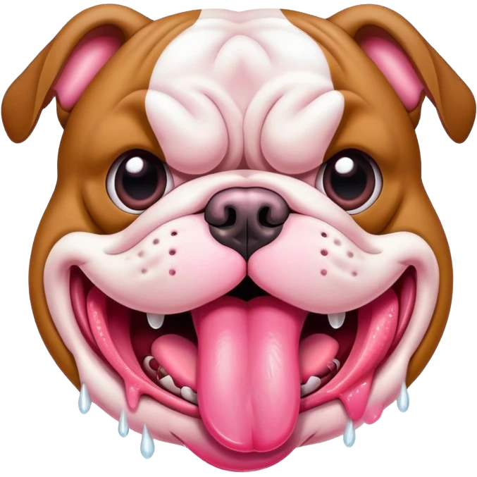 Bulldog's tongue lolls out emoji