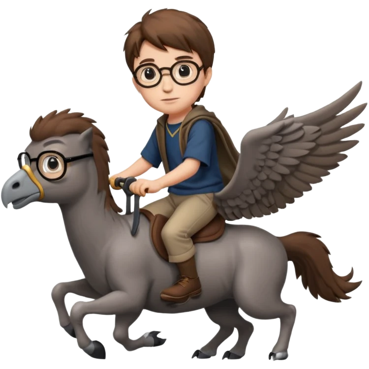 harry potter riding buckbeak emoji
