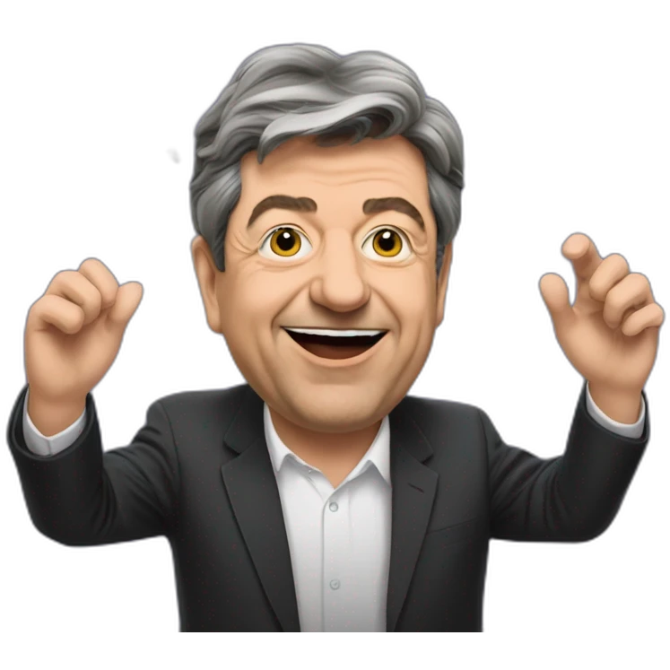 mélenchon qui tien une liasse de billet dans sa main emoji