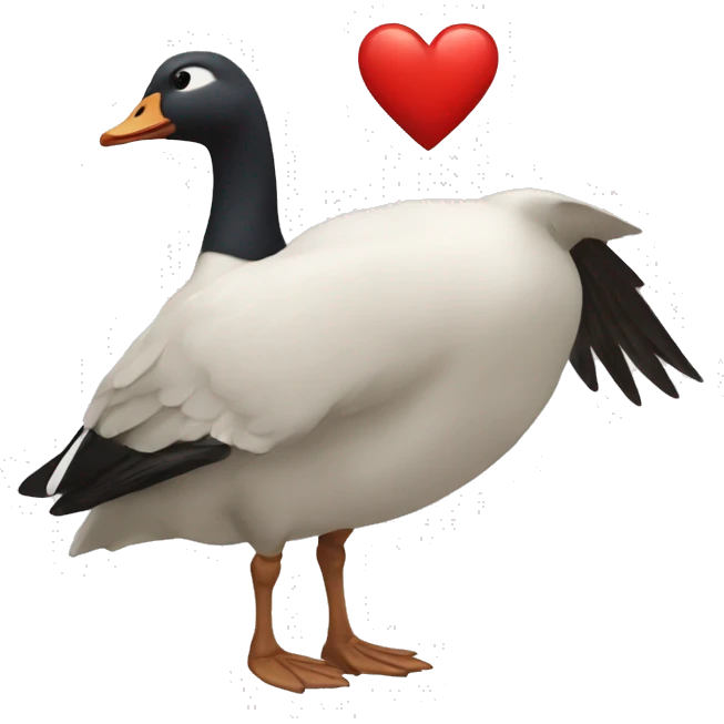 The goose that holds the heart emoji
