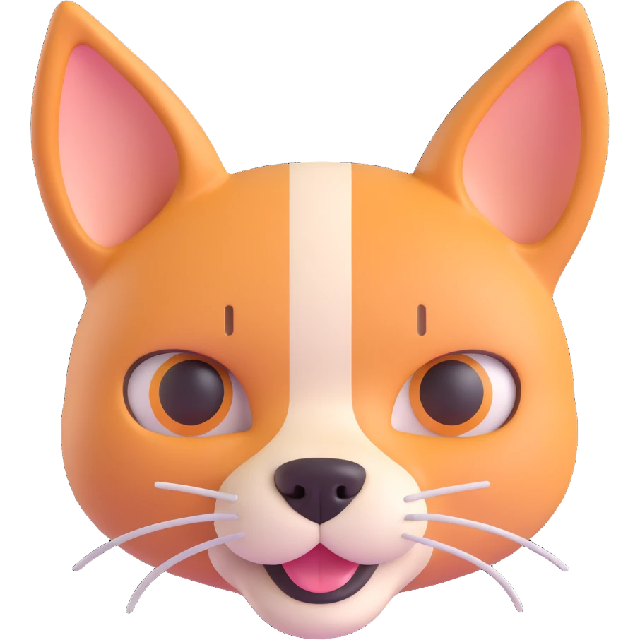 3D style animal ear like a cat or dog emoji