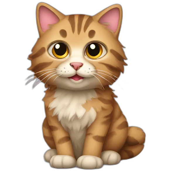 fluffy tabby cat sitting emoji