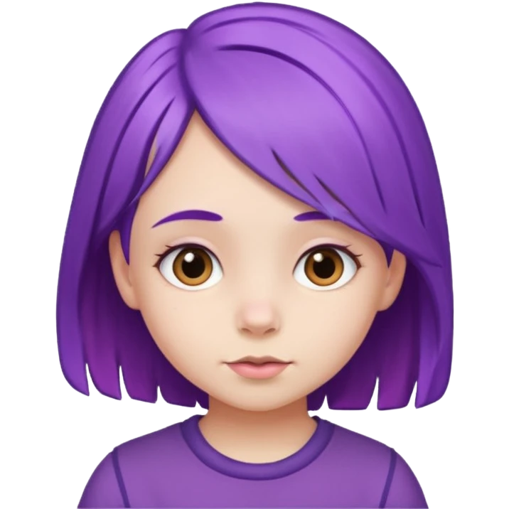 little girl with purple hair emoji
