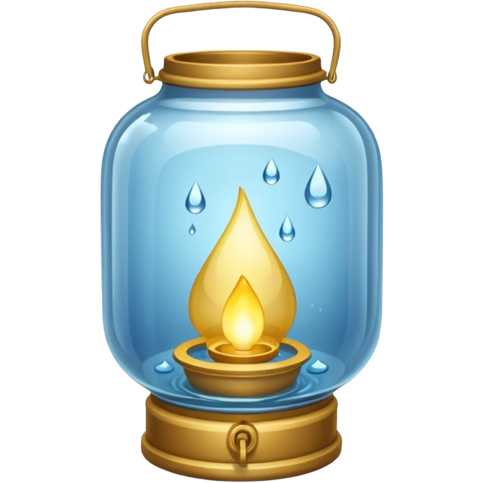 Water Lantern, more water drops inside lantern. emoji