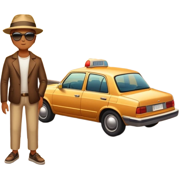 A parked car rests on the side of a long with a person outside , empty road stretching toward a golden sunset. The sky glows with warm colors, and the landscape ahead feels open, peaceful, and full of promise. love  emoji